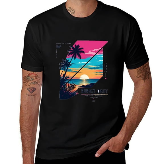SunsetDriftUnisex Graphic T-Shirt, Casual Short Sleeve Crewneck Tee, Soft Pullover Top for Everyday Wear