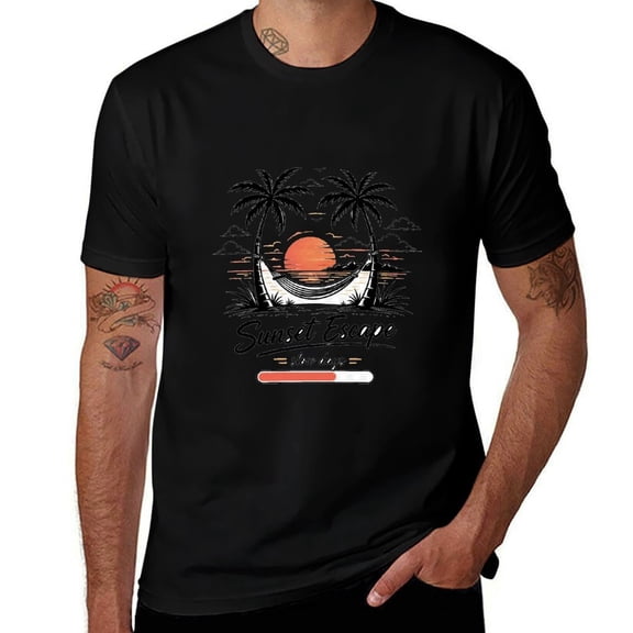 SunsetEscapeUnisex Graphic T-Shirt, Casual Short Sleeve Crewneck Tee, Soft Pullover Top for Everyday Wear