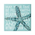thumbnail image 1 of Sunsets Cool Drinks Sand Beach Phrase Blue Starfish 30 in x 30 in Painting Canvas Art Print, by Stupell Home Décor, 1 of 7
