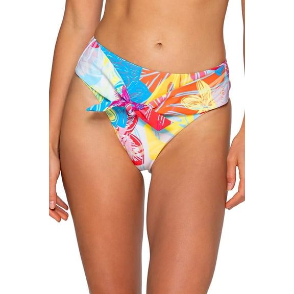 Sunsets Hot Tropics Tessa Tie High Rise Bikini Bottom 16 / Multi Color