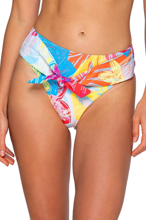 Sunsets Hot Tropics Tessa Tie High Rise Bikini Bottom 16 / Multi Color