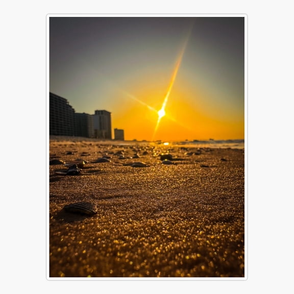 Sunsets Sand Beach Ocean Summer Vacation Sticker