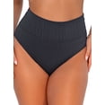 thumbnail image 1 of Sunsets Women's Swimwear Slate Seagrass Texture Hannah High Waist Bikini Bottom, 1 of 6