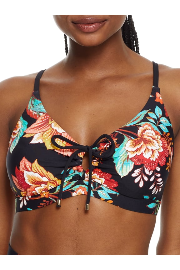 Midnight in Paris Kauai Underwire Bralette Bikini Top, 34E/32F/30G, Midnight in Paris