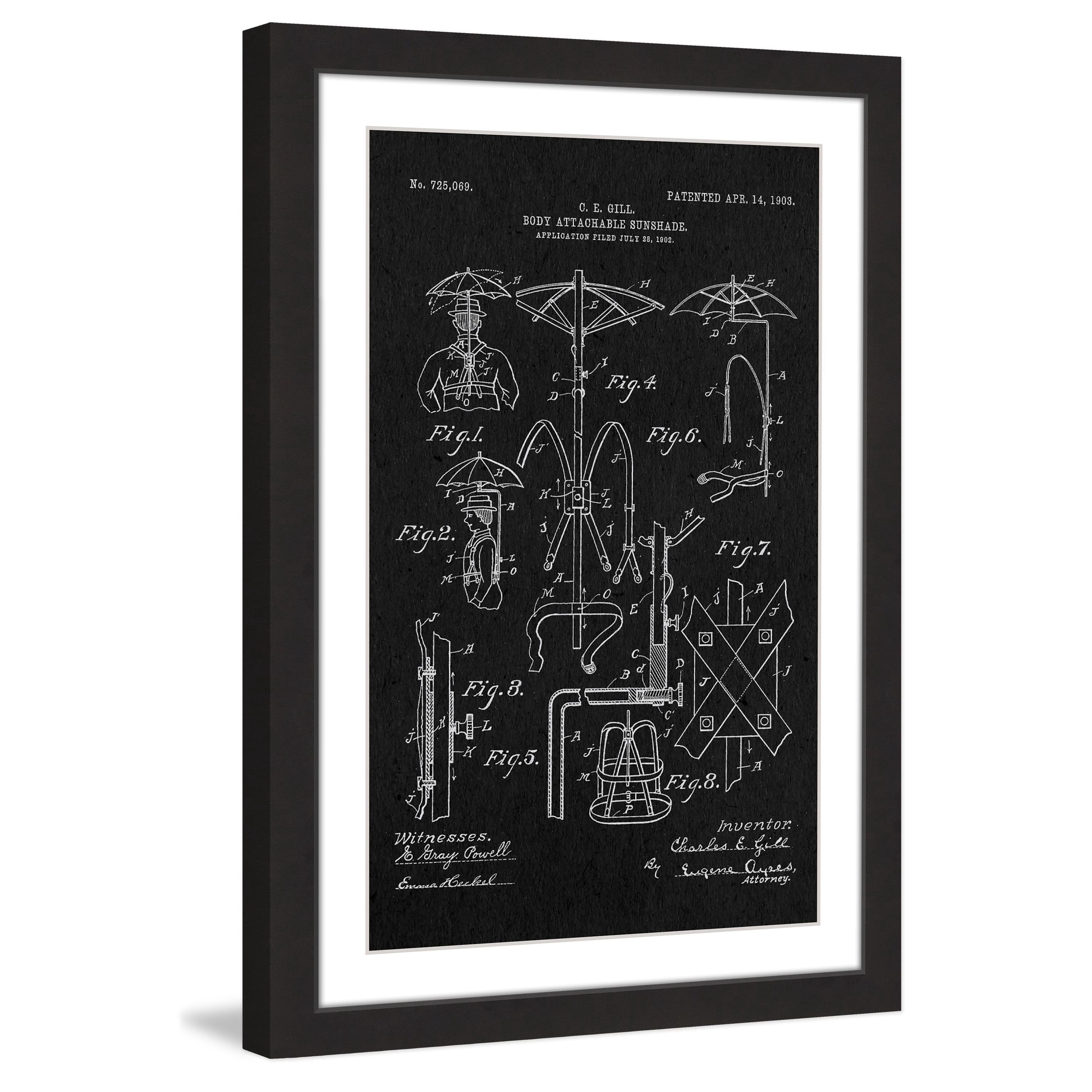 "Sunshade 1903 Black Paper" Framed Painting Print