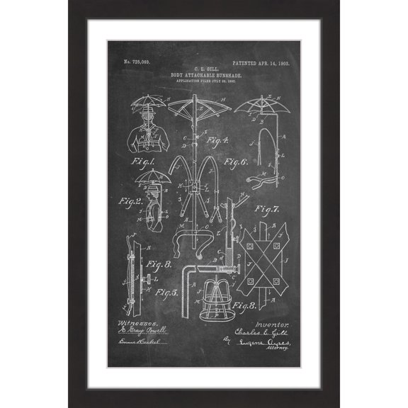 "Sunshade 1903 Chalk" Framed Painting Print