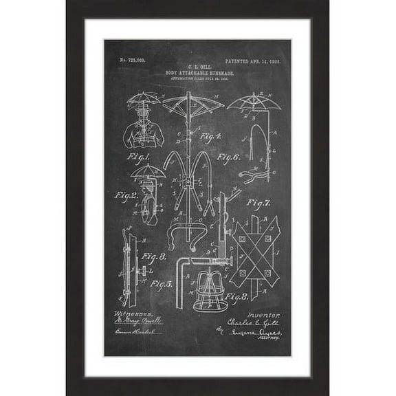 "Sunshade 1903 Chalk" Framed Painting Print