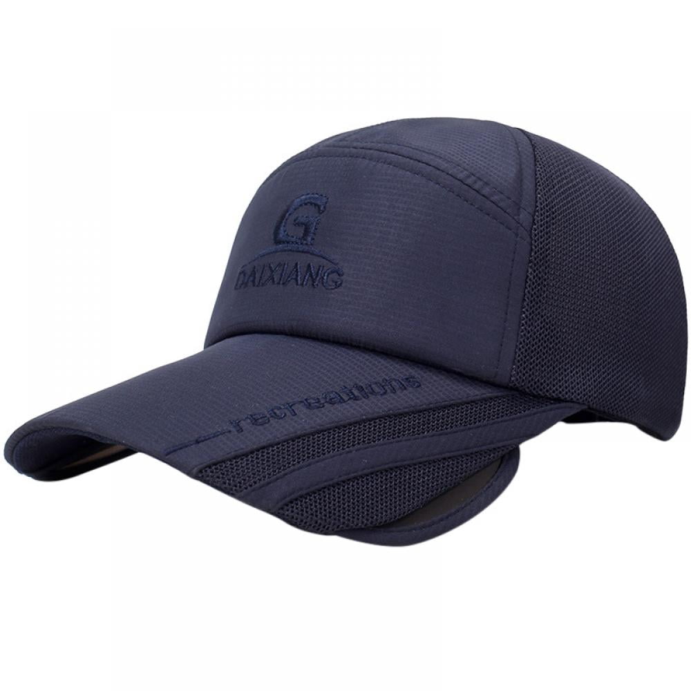 Sunshade Cap Wide Retractable Brim Cotton Breathable Mesh Sun Hat