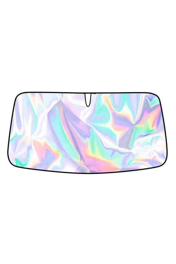 Sunshade Car Front Windshield, Titanium Silver Sun Shade Iridescent Car Sunshade, Foldable Block Uv Rays, for Most Cars Suvs Colorful