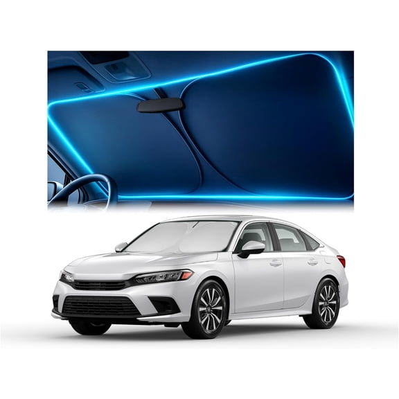Sunshade for Car Windshield, Portable Windshield Sun Shade, Foldable Sunshade for Windshield, Blocking 99% Sunlight & Heat, Summer Car Essentials Sun Cover for Car Windshield Fits, Truck, SUV