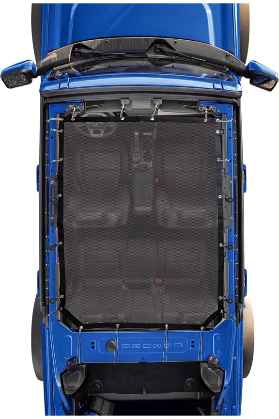 Sunshade for Ford Bronco, Full Length Mesh Sun Shade Bikini Top Cover for Ford Bronco Accessories 2021 2022 2023 2024 2025 2026 4 Door - Blocks UV, Wind, Noise, (Black)