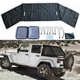 thumbnail image 2 of Mesh Sunshade Top Cover For Jeep Wrangler JK 2-Door 2007-2018 – Black & White, PVC 2 of 4