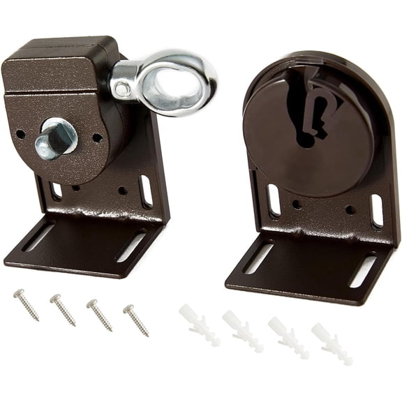 Sunshade Replacement Bracket, Compatible with Coolaroo External Roller Blind, Upgraded to Metal Ring, More Durable and Long-Lasting(Metal, Brown)