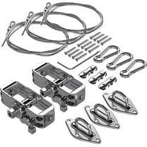 Sunshade Sails Hardware Kit, Heavy Duty Sun Shade Sail Accessories, 18' Long Stainless Steel Wire Awning Attachment Tightener Set for Triangle Deck Cover