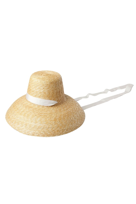 Sunshade Straw Hat with Chin Strap Hand-woven Elegant Hat for Sun Hat Wide Brim Sunhat for Friend Gathering Parti
