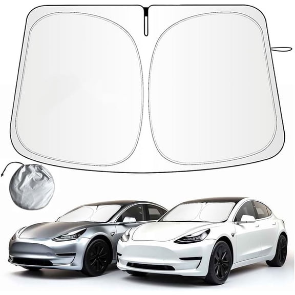 Sunshade for Car Windshield for Tesla Model 3/Y Custom Made, 240T Polyester Shield for Tesla Model 3 Sunshade, Summer accessories for 2016-2024