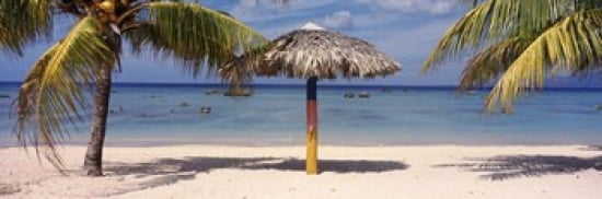 Sunshade on the beach La Boca Cuba Canvas Art - Panoramic Images (36 x 12)
