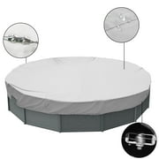 Sunshades Depot 10 Ft Light Grey Waterproof Round Pool Cover Above Ground Pool Winter Covers Wire Rope Hemmed All Edges for Above Ground Swimming Pools, Trampoline Cover (10', Light Grey Waterproof)