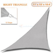 Sunshades Depot 11' x 15' x 18.6' Sun Shade Sail Right Triangle Permeable Canopy Light Gray Custom Size Available Commercial Standard