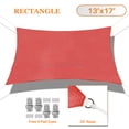 thumbnail image 1 of Sunshades Depot 13' x 17' Sun Shade Sail Rectangle Permeable Canopy Red Custom Size Available Commercial Standard, 1 of 1