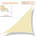 thumbnail image 1 of Sunshades Depot 14' x 17' x 22' Sun Shade Sail Right Triangle Permeable Canopy Tan Beige Custom Size Available Commercial Standard, 1 of 6