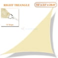 thumbnail image 1 of Sunshades Depot 15' x 22' x 26.6' Sun Shade Sail Right Triangle Permeable Canopy Tan Beige Custom Size Available Commercial Standard, 1 of 6