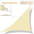 thumbnail image 1 of Sunshades Depot 16' x 17' x 23.3' Sun Shade Sail Right Triangle Permeable Canopy Tan Beige Custom Size Available Commercial Standard, 1 of 6