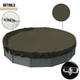 thumbnail image 1 of Sunshades Depot 18 Ft Brown Round Pool Cover Heavy-Duty Above Ground Pool Winter Covers Wire Rope Hemmed All Edges for Above Ground Swimming Pools, Trampoline Cover (18', Brown), 1 of 5
