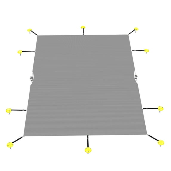 Sunshades Depot 22'x42' Rectangle Light Grey Winter Pool Cover Pool Safety Covers for In-Ground Swimming Pools Inground Pool Leaf Net Cover Wire Rope Hemmed All Edges
