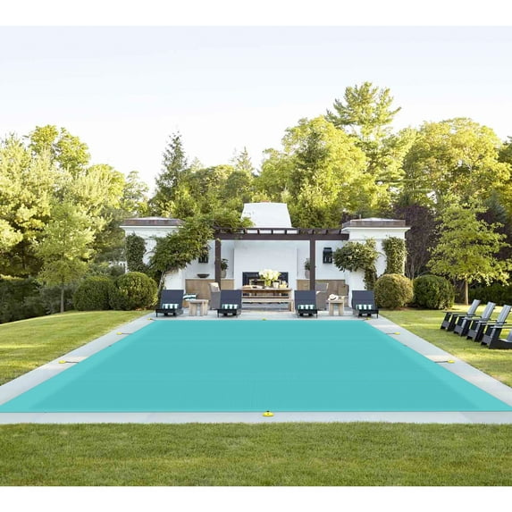 Sunshades Depot 22'x48' Rectangle Light Green Winter Pool Cover Pool Safety Covers for In-Ground Swimming Pools Inground Pool Leaf Net Cover Wire Rope Hemmed All Edges