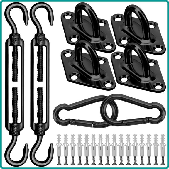 Sunshades Depot 3" inch D-Ring Clamp for Sun Shade Sail Pole Stand Post Heavy-Duty Awning Canopy Support Poles Space Grey Steel Fence Corner Post D