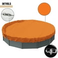 thumbnail image 1 of Sunshades Depot 9 Ft Orange Round Pool Cover Heavy-Duty Above Ground Pool Winter Covers Wire Rope Hemmed All Edges for Above Ground Swimming Pools, Trampoline Cover (9', Orange), 1 of 5
