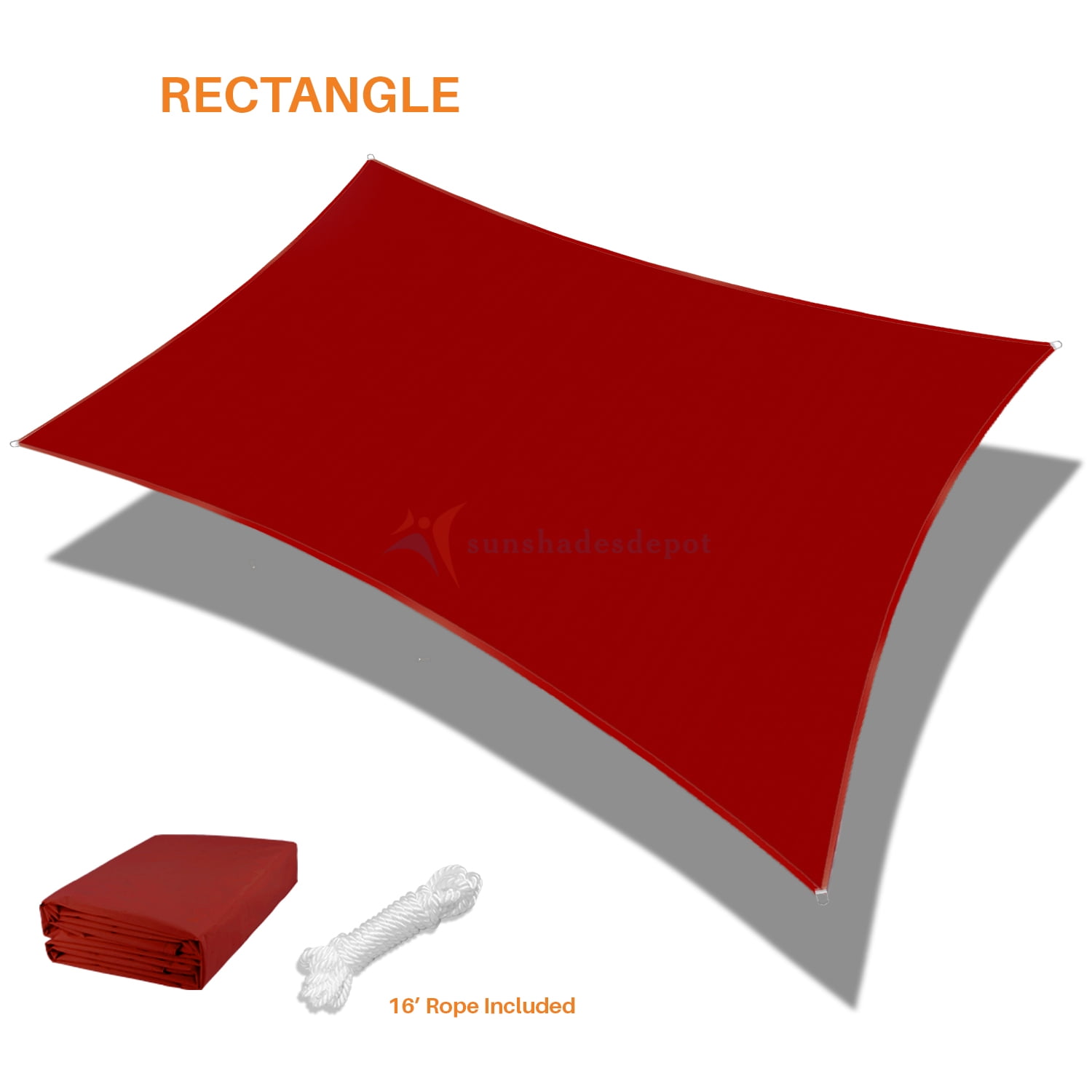 Sunshades Depot 9' x 16' Rectanlge Waterproof Knitted Shade Sail Curved ...
