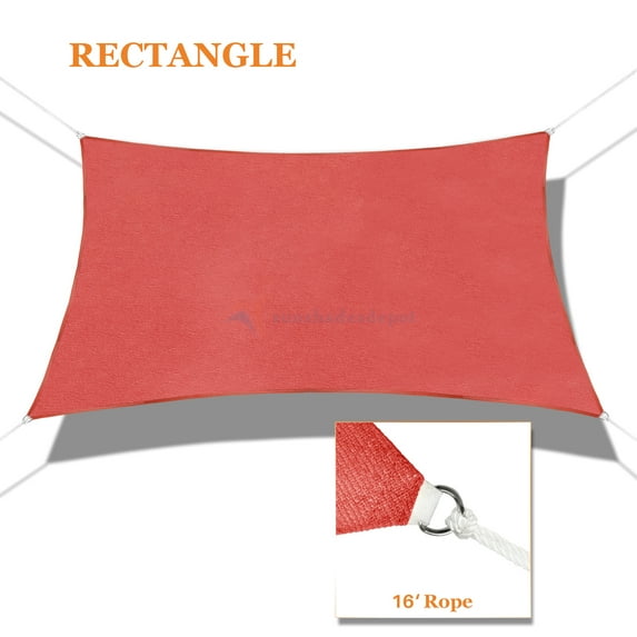 Sunshades Depot 9' x 23' Sun Shade Sail Rectangle Permeable Canopy Red Custom Size Available Commercial Standard
