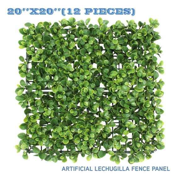 Sunshades Depot Artificial Lechuguilla Fence Panel Green Wall Windscreen Privacy Screen Decorative Ivy Faux Leaves-12Pcs