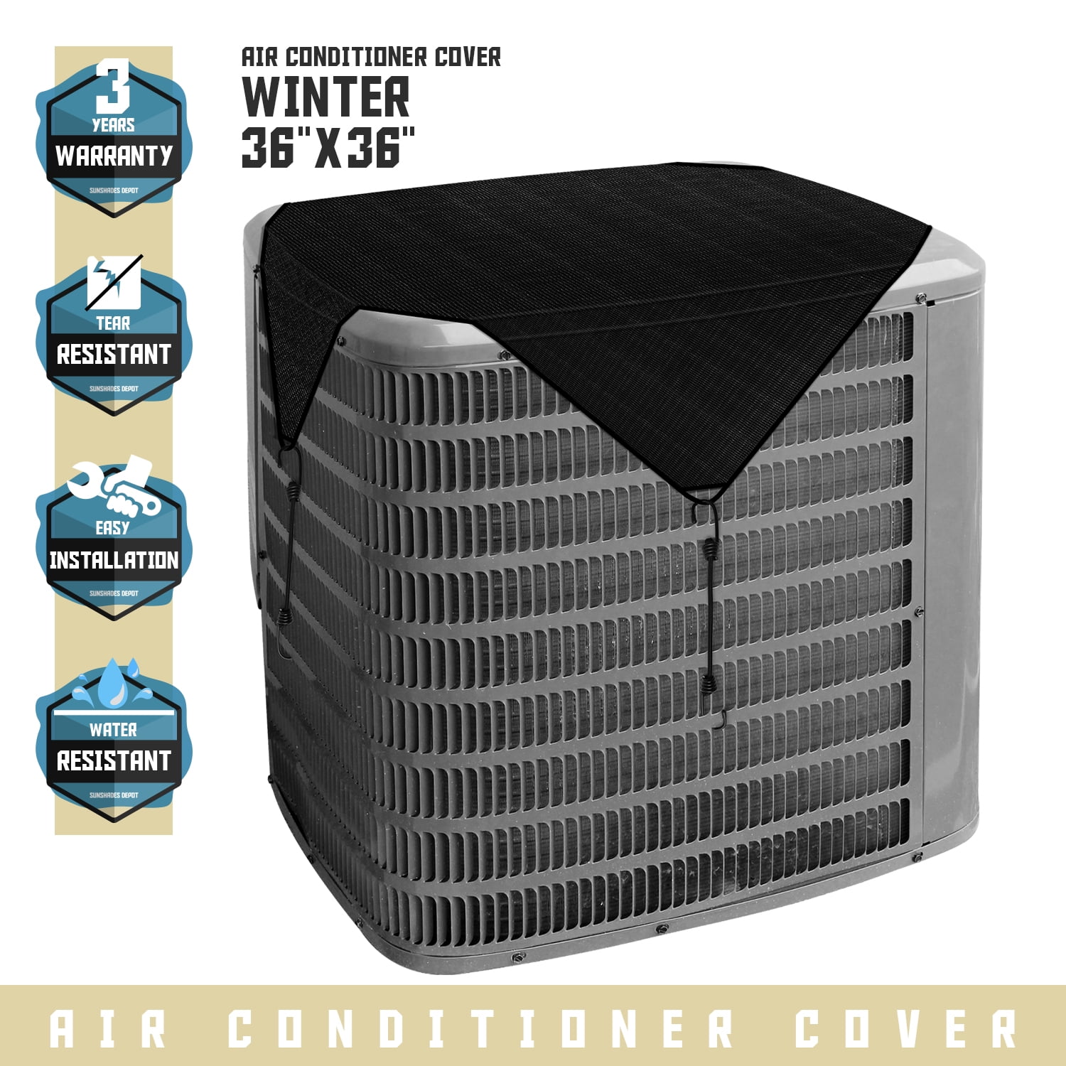 Sunshades Depot Outside Winter AC Unit Cover 36'' x36'' Outdoor Air