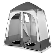 Sunshen 2 Room Shower Tent, 7.5 FT Instant Pop Up Shelter with Carrying Bag, Privacy Changing Room Tent,Perfect for Portable Toilet, Camping, Dressing, Outdoor Indoor, Easy Set Up Grey