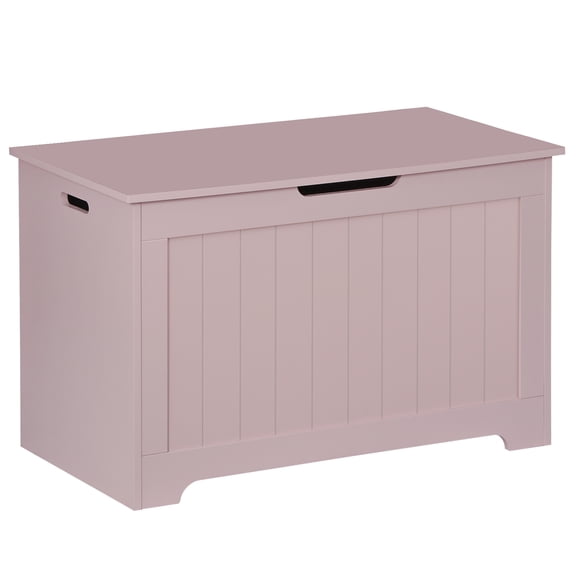 Sunshen Box Storage Chest Trunk, Wooden Storage Bench Organizer Box Shoe Blanket Chest, w/2 Safety Hinges, for Living Room, Bedroom, Entryway, Pink