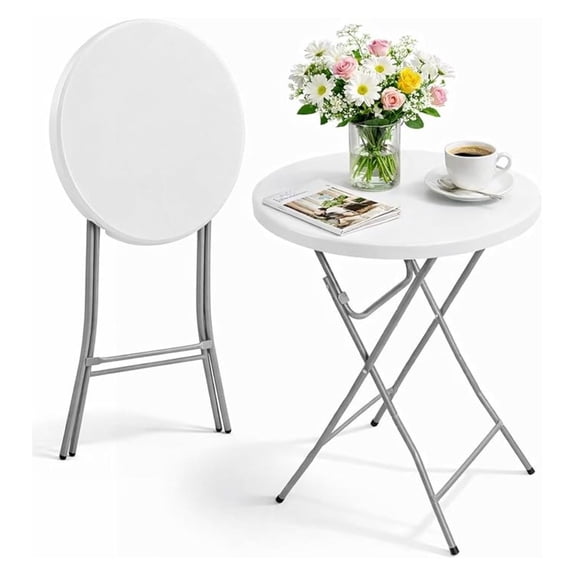 Sunshen Modern Foldable Bar Table – 40 Inch Tall Portable Bistro Pub Table, Sturdy Metal Base, No Assembly Needed, for Kitchen, Dining, Home Bar