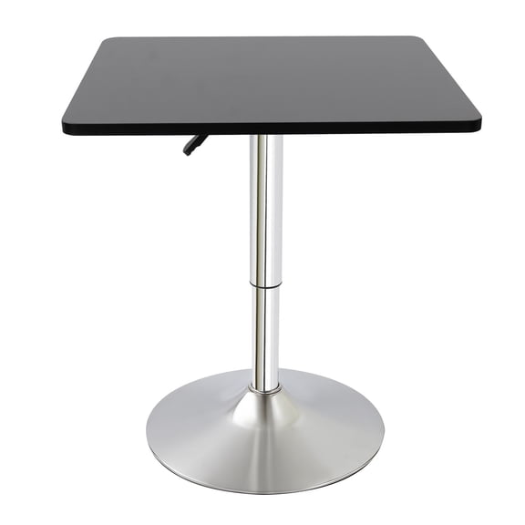 Sunshen Square Bar Table, Height Adjustable Pub Table Cocktail Bistro HighTable, 360 Swivel Cocktail Table with MDF Square Top and Chromed Metal Base Tabletop, Black
