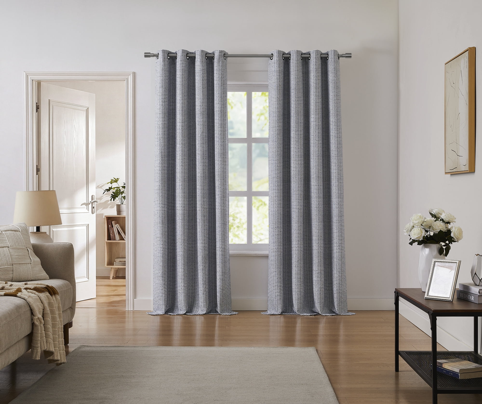 Cheyanne SUNSHIELD SIGNATURE Blackout Curtains for Living Room and Bedroom, 50” x 84”, Navy