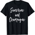 thumbnail image 1 of Sunshine And Champagne - Great Vibes And Wine Slogan T-Shirt T-Shirt men and women can wear, black, white, gifts, 1 of 4