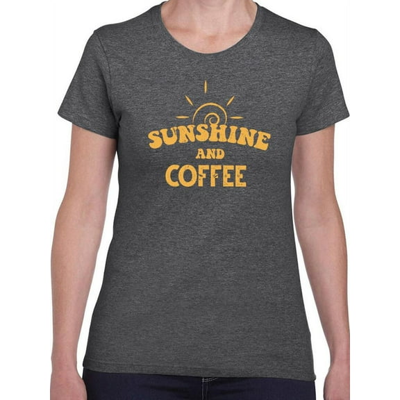 Sunshine And Coffee T-Shirt Women -Smartprints Designs, Female 4X-Large
