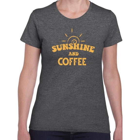 Sunshine And Coffee T-Shirt Women -Smartprints Designs, Female Medium