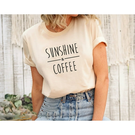 Sunshine And Coffee T-shirt, Coffee Graphic Shirt For Women, Womens Gifts, Birthday Gifts, Coffee Shirt, Summer Shirt, Summer Tee, Beach Tee