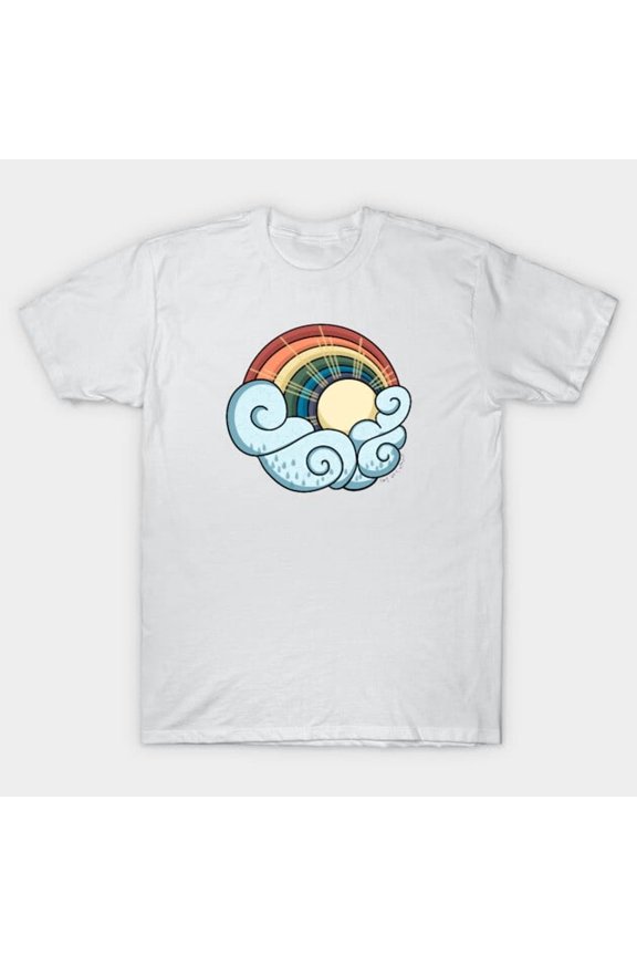 Sunshine And Rainbows Funny Inspirational Retro Positive Good Vibes Art H1904 Unisex T-Shirt, Up to 5XL