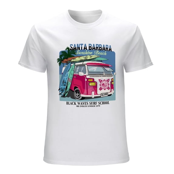 Sunshine Beach Men’s T-Shirt 100% Cotton Casual Short Sleeve Tops Gift Tee White M