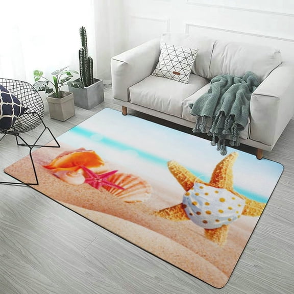 Sunshine Beach Starfish Carpet Style Living Room Bedroom Rug Modern 3d Entry Door Mats Household