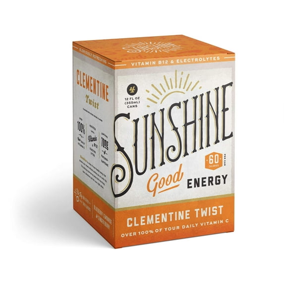 Sunshine Beverages - Energy Clementine Twist 4pk - Case of 6-12 FZ