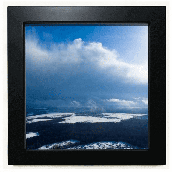 Sunshine Blue Sky Clouds Art Deco Fashion Black Square Frame Picture Wall Tabletop